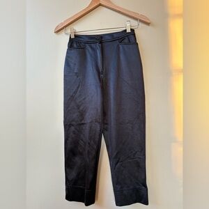 Vintage Black Satin Capris